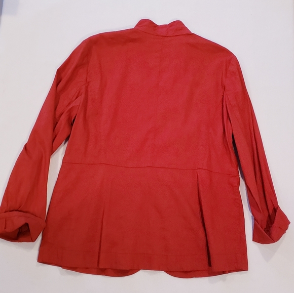 Eileen Fisher V neck zip up jacket - Picture 2 of 8